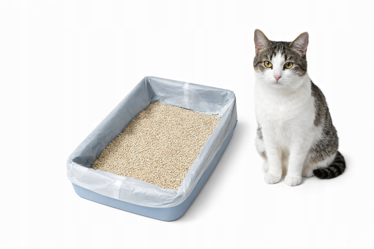 AUTOMATIC LITTER BOX BAGS 15 pieces (1 roll) STRONG DURABLE WITH X TAPE Kind litter scoop bags
