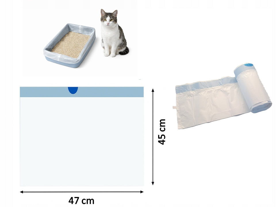 AUTOMATIC LITTER BOX BAGS 15 pieces (1 roll) STRONG DURABLE WITH X TAPE Manufacturer code W_47x45