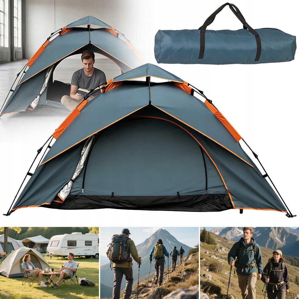 AUTOMATIC SELF-FOLDING TENT 3-4 PERSONS CAMPING MOISTURE RESISTANT Manufacturer code hdfiwufieow