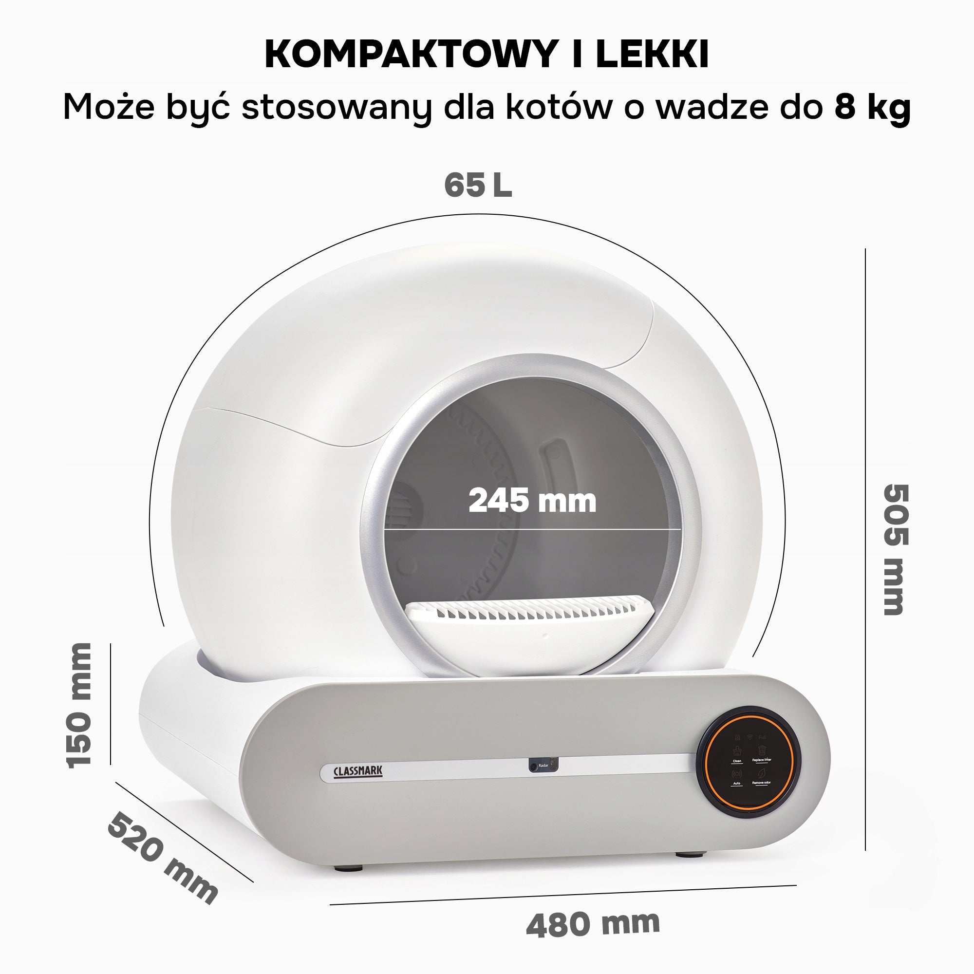 AUTOMATIC SMART WI-FI SELF-CLEANING LITTER BOX FOR CAT 30 DAYS UNCHANGED Manufacturer code 850060077265