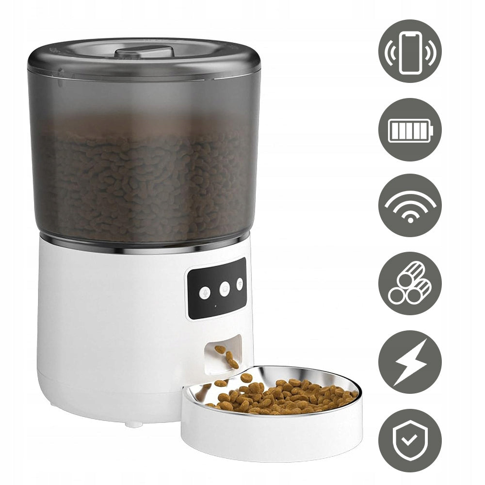 AUTOMATIC WIFI PET FEEDER CAT DRY FOOD DISPENSER WI-FI 4L Product weight with unit packaging 1.45 kg