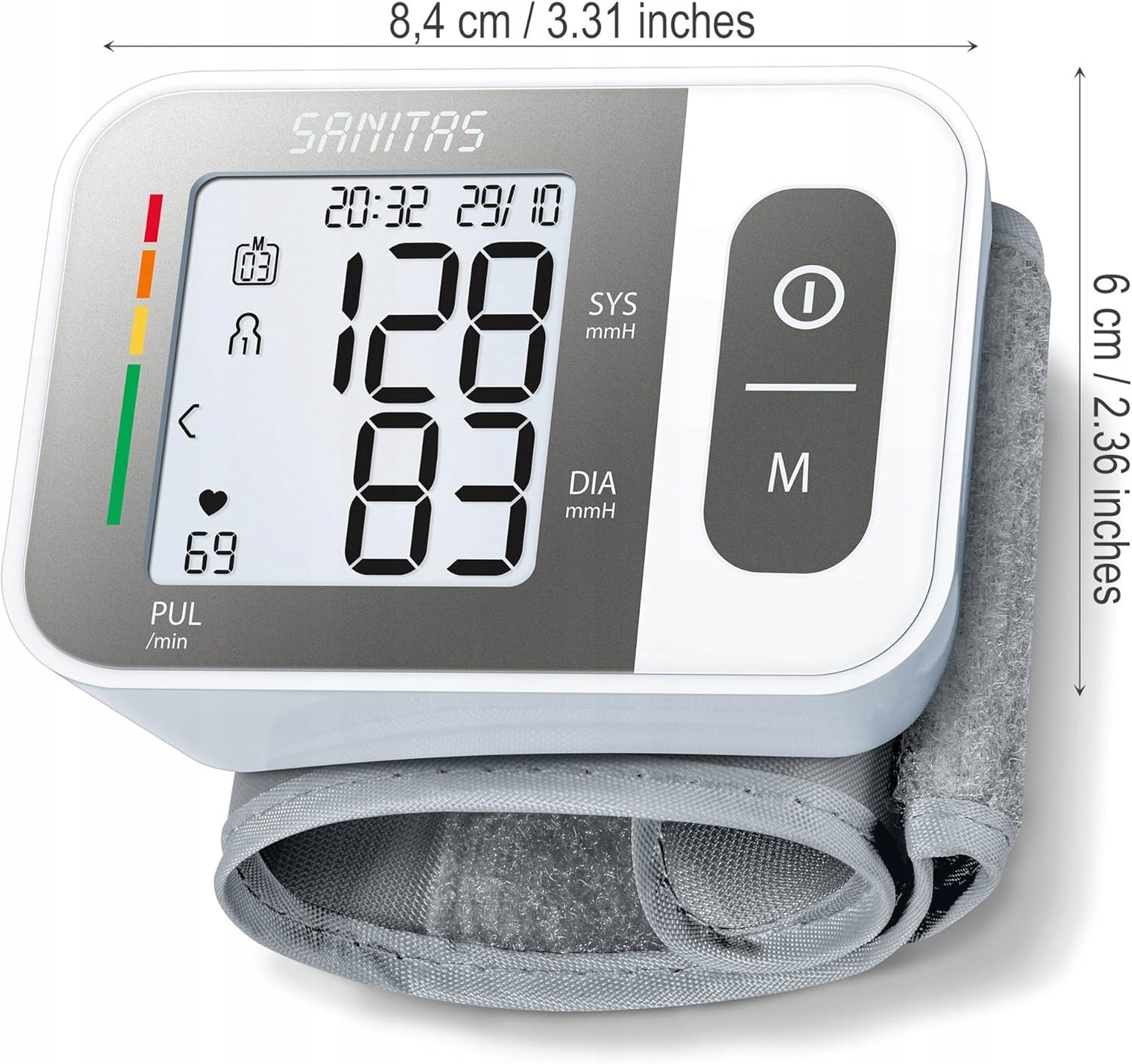 AUTOMATIC WRIST BLOOD PRESSURE MONITOR WITH MEMORY AND ARRHYTHMIA DETECTION Manufacturer code 4650383640223