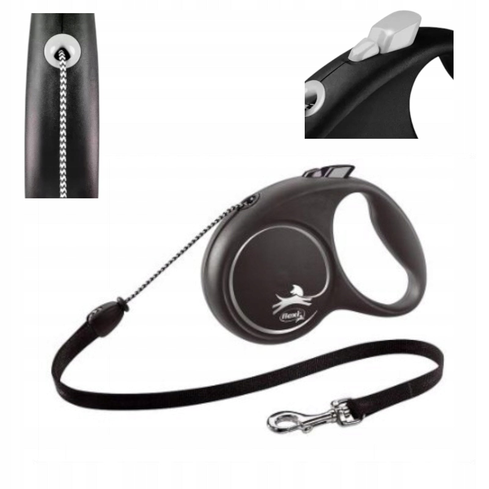 AUTOMATIC leash Flexi Black Design M FOR LARGER DOG UP TO 20 KG
