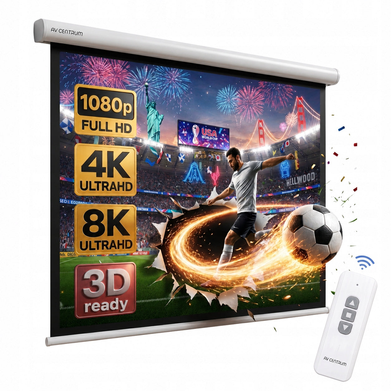 AVC-E301 150" 300x220 AVCENTRUM ELECTRIC WALL PROJECTION SCREEN Manufacturer code AVC-E301