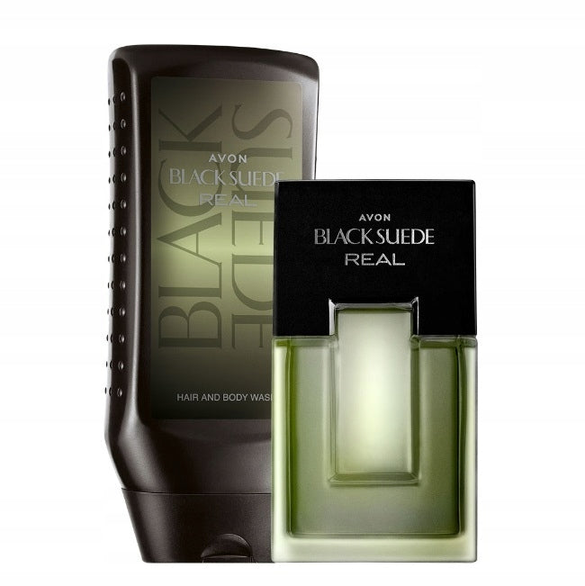 AVON BLACK SUEDE REAL SET OF 2 COSMETICS