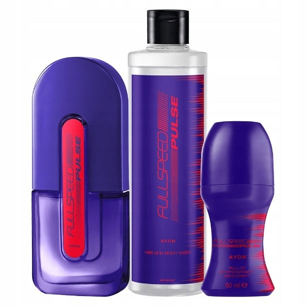 AVON FULL SPEED PULSE GIFT SET 3 COSMETICS