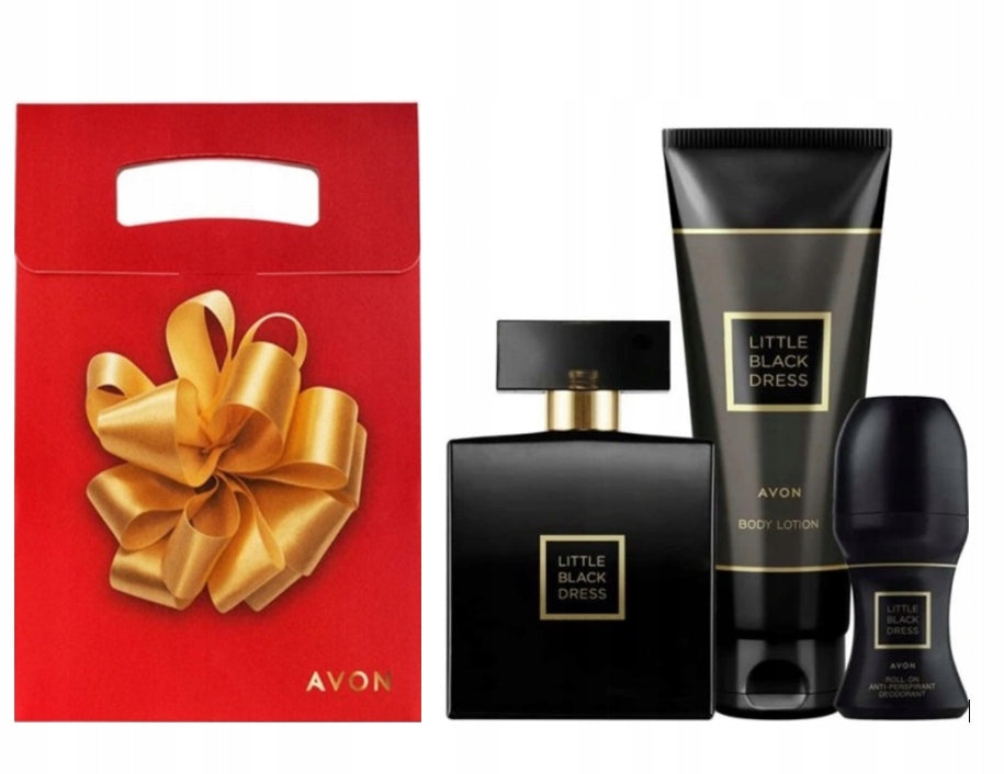 AVON LITTLE BLACK DRESS Eau de Parfum SET 50ml_balsam_deo+Bag
