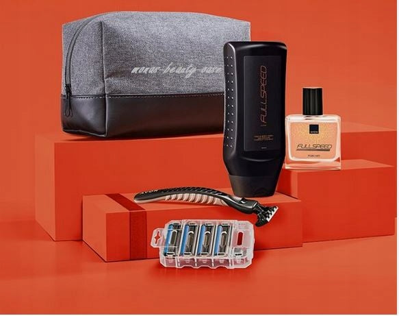 AVON SET FULL SPEED 3 COSMETICS + COSMETIC BAG FOR HIM