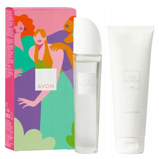 AVON SET OF COSMETICS PUR BLANCA IN A BOX GIFT FOR SANTA CLAUS