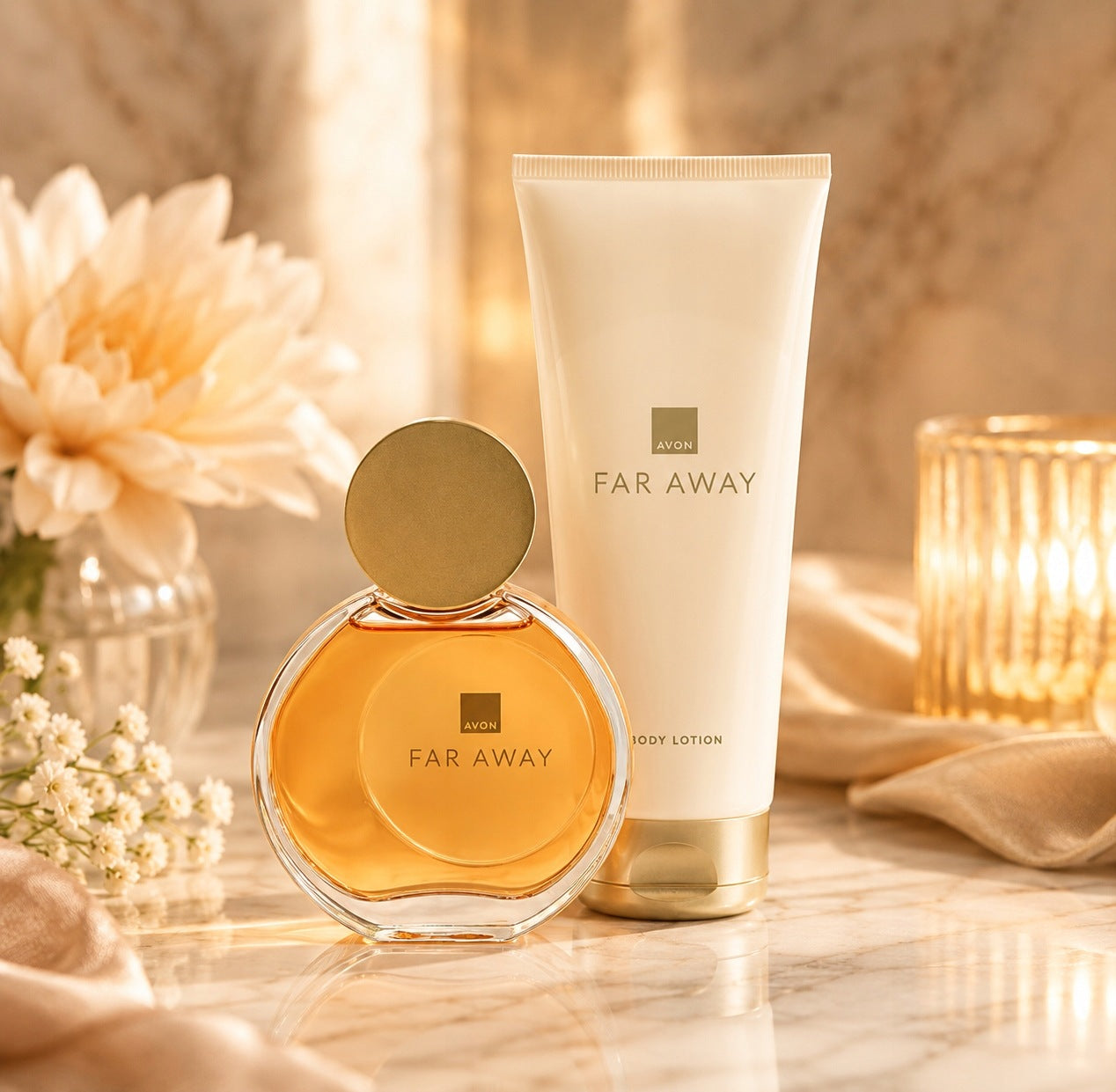 AVON SET OF FAR AWAY 2 COSMETICS WATER 50 ML + LOTION 125 ML FOR HER