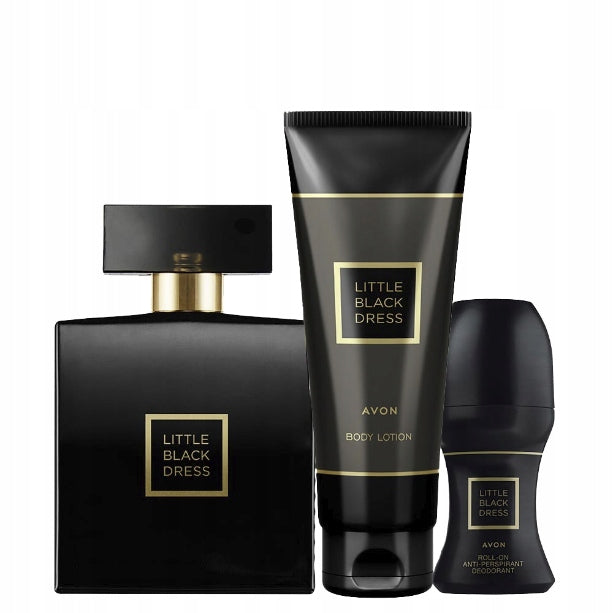 AVON WATER SET LITTLE BLACK DRESS 3 PIECES WATER LOTION BALL