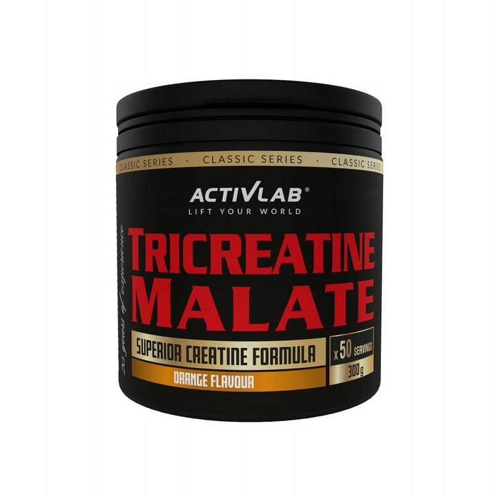 AVTIVLAB TRICREATINE MALATE 300g MALATE CREATINE STRENGTH MASS orange