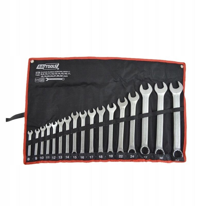 AWTOOLS FLAT-EYE WRENCHES SET 17elem.