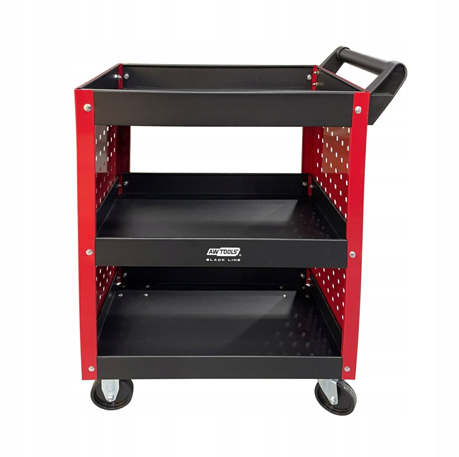 AWTOOLS METAL WORKSHOP TROLLEY 3 LEVELS + PERFORATION