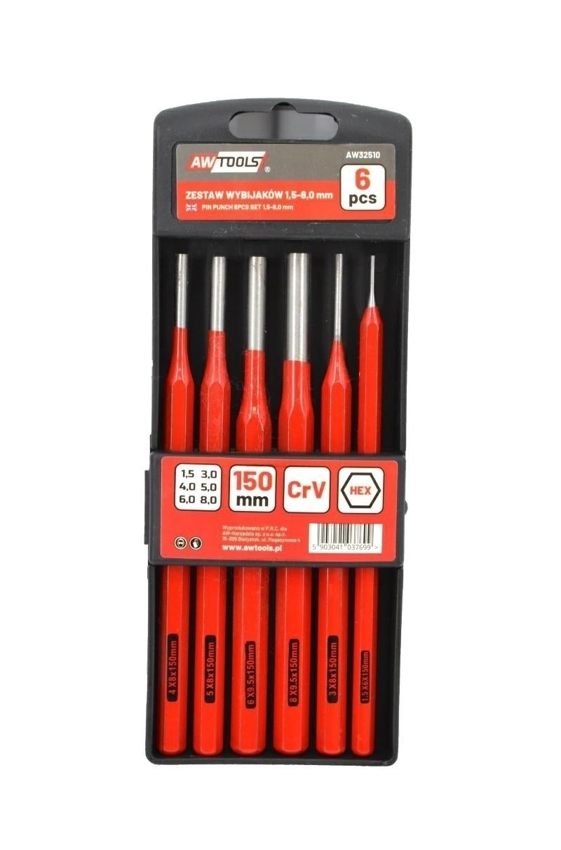 AWTOOLS PUNCH SET 1.5-8.0 mm 6pcs AW32510