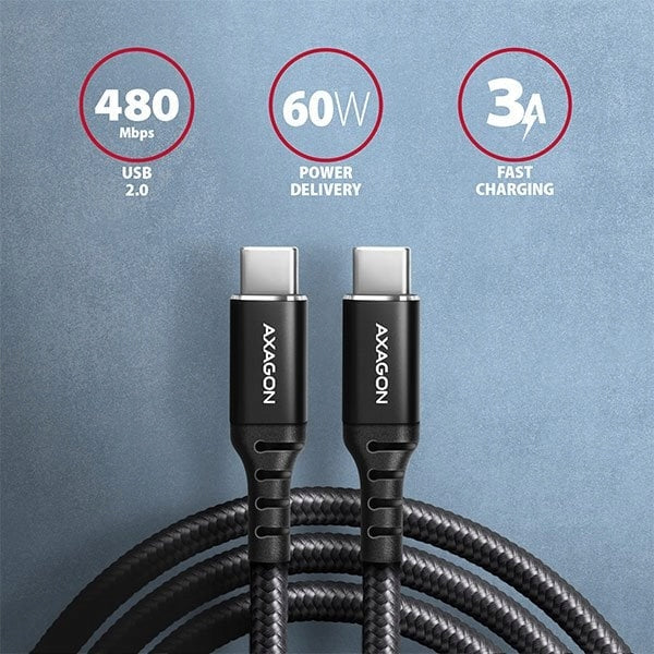 AXAGON BUCM-CM10AB, HQ kabel USB-C <-> USB-C, 1m Brand Axagon