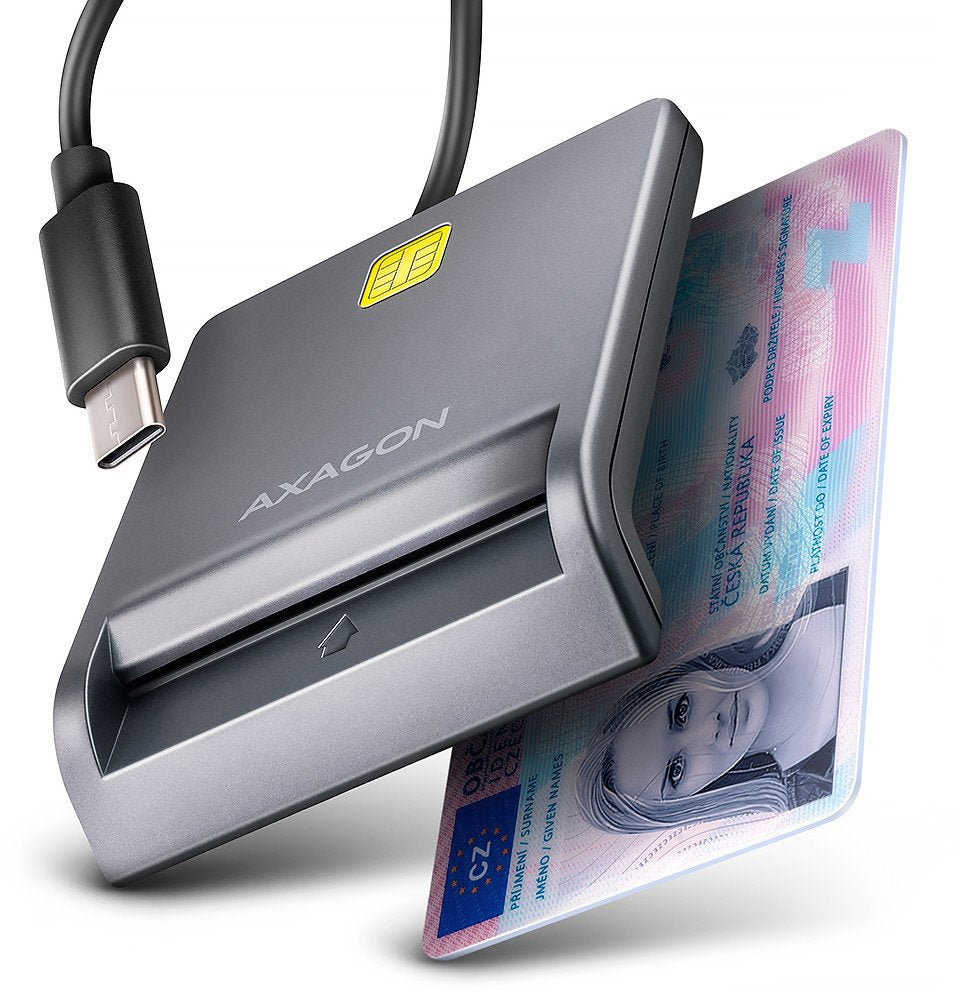 AXAGON CRE-SM3TC, USB-C FlatReader ID card reader, cable