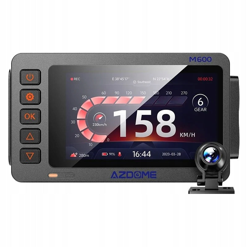 AZDOME M600 Motorcycle Video Recorder 2x1080P GPS Wi-Fi BSD Brand Azdome