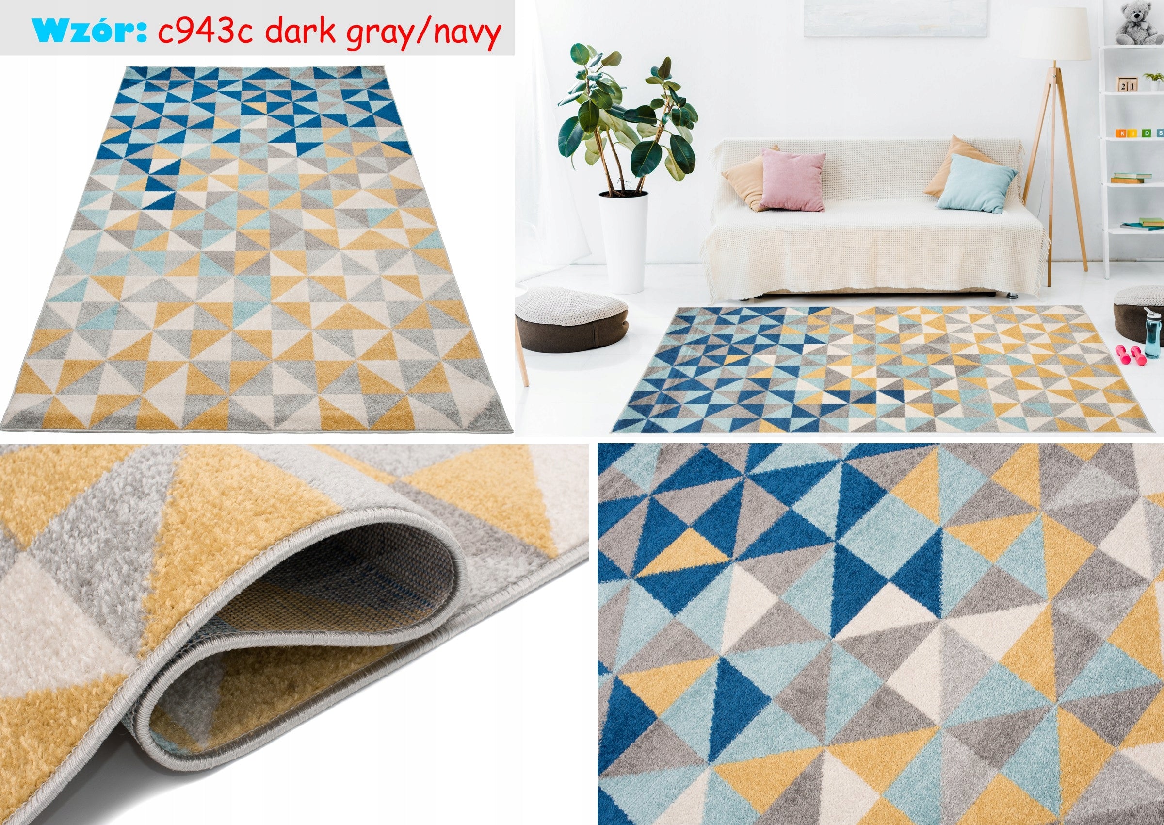 AZUR CARPET 120x170 Frieze Fashionable Modern Colorful Pastel Soft Length 170 cm