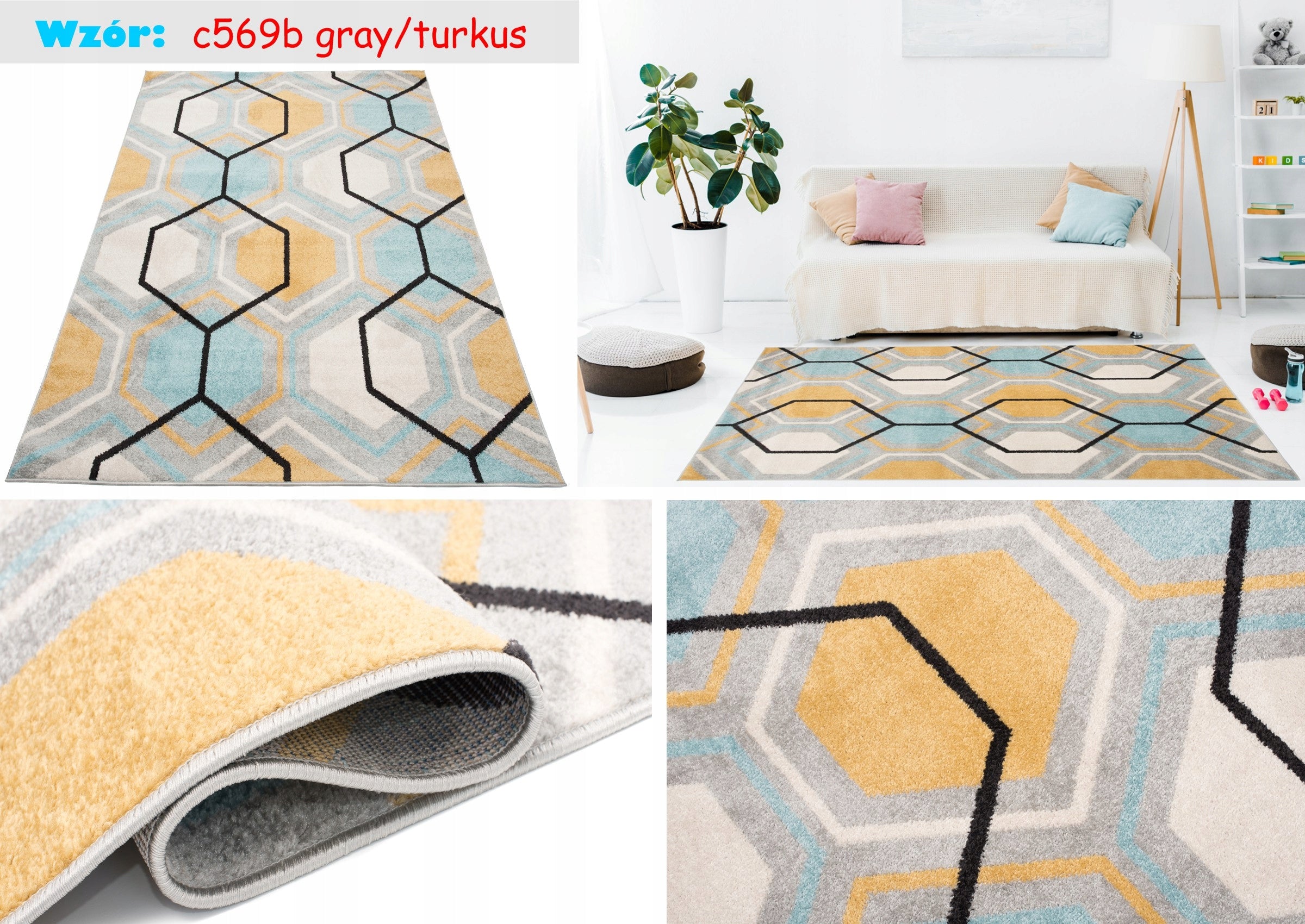 AZUR CARPET 120x170 Frieze Fashionable Modern Colorful Pastel Soft Manufacturer code Elefanta mix