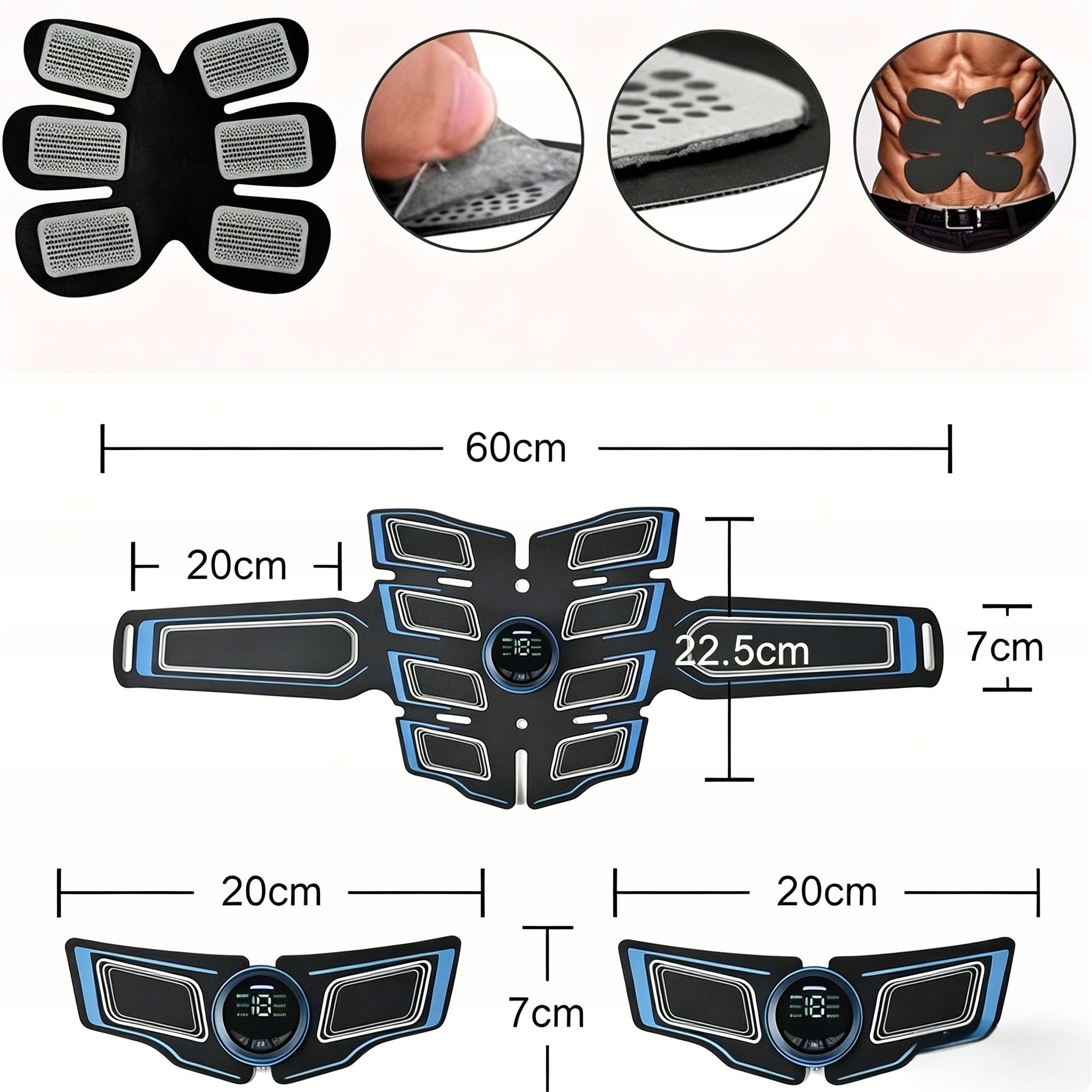 Abdominal Muscle Electrostimulator 3x EMS Slimming Belt Stimulator Brand no brand