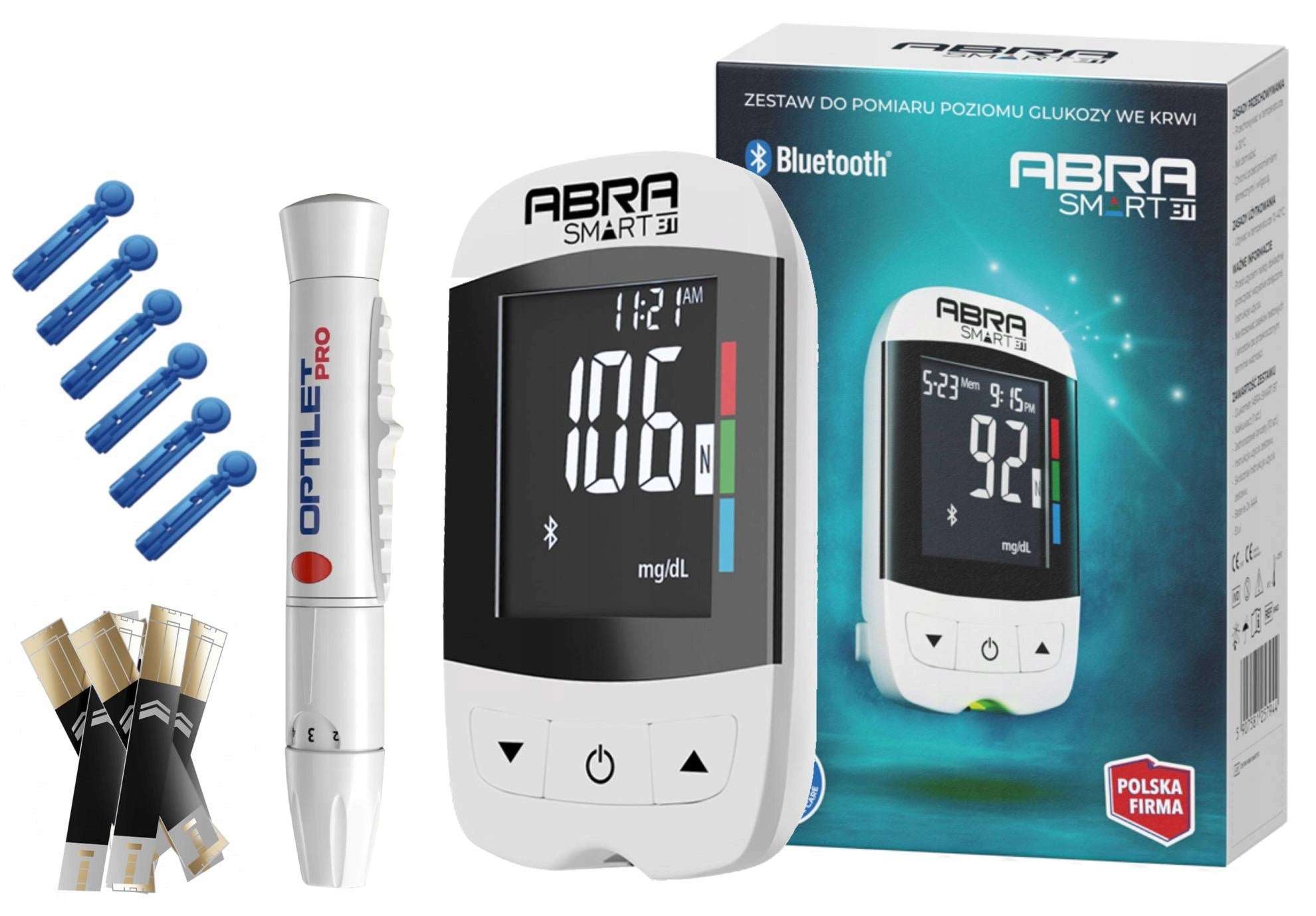 Abra Smart glucose meter for measuring sugar BLUETOOTH lancet + strips + lancets