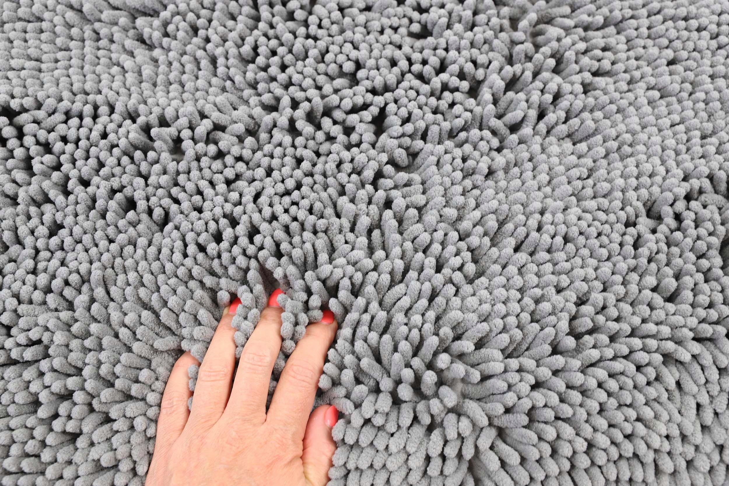 Absorbent Washable Bathroom Rug Gray Anti-Slip 50X80cm Shape rectangle