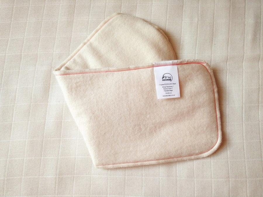 Absorbent cartridge short, unbleached flannel, 5 layers, 12x34 cm, Dziobak Kind other