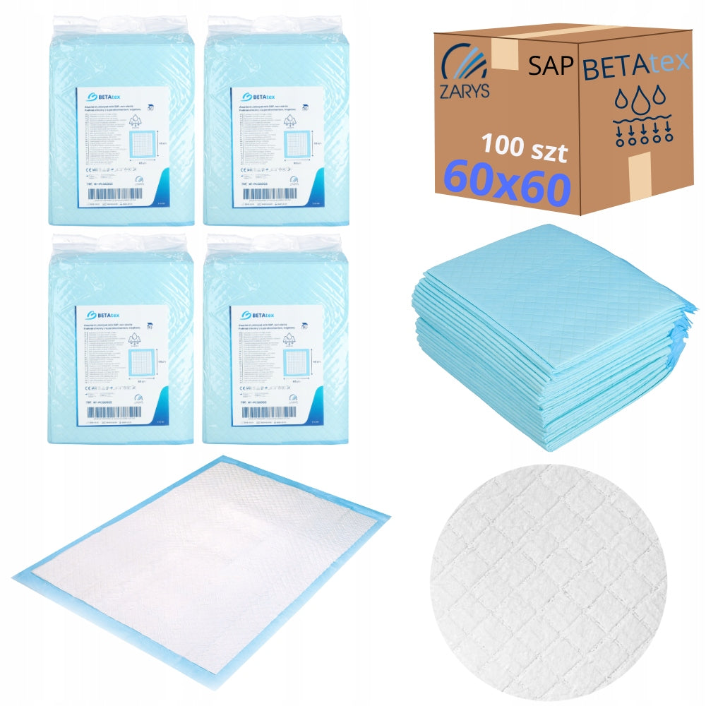 Absorbent foundations PREMIUM SAP 60x60 hygienic BETAtex+ by ZARYS 100 pcs.