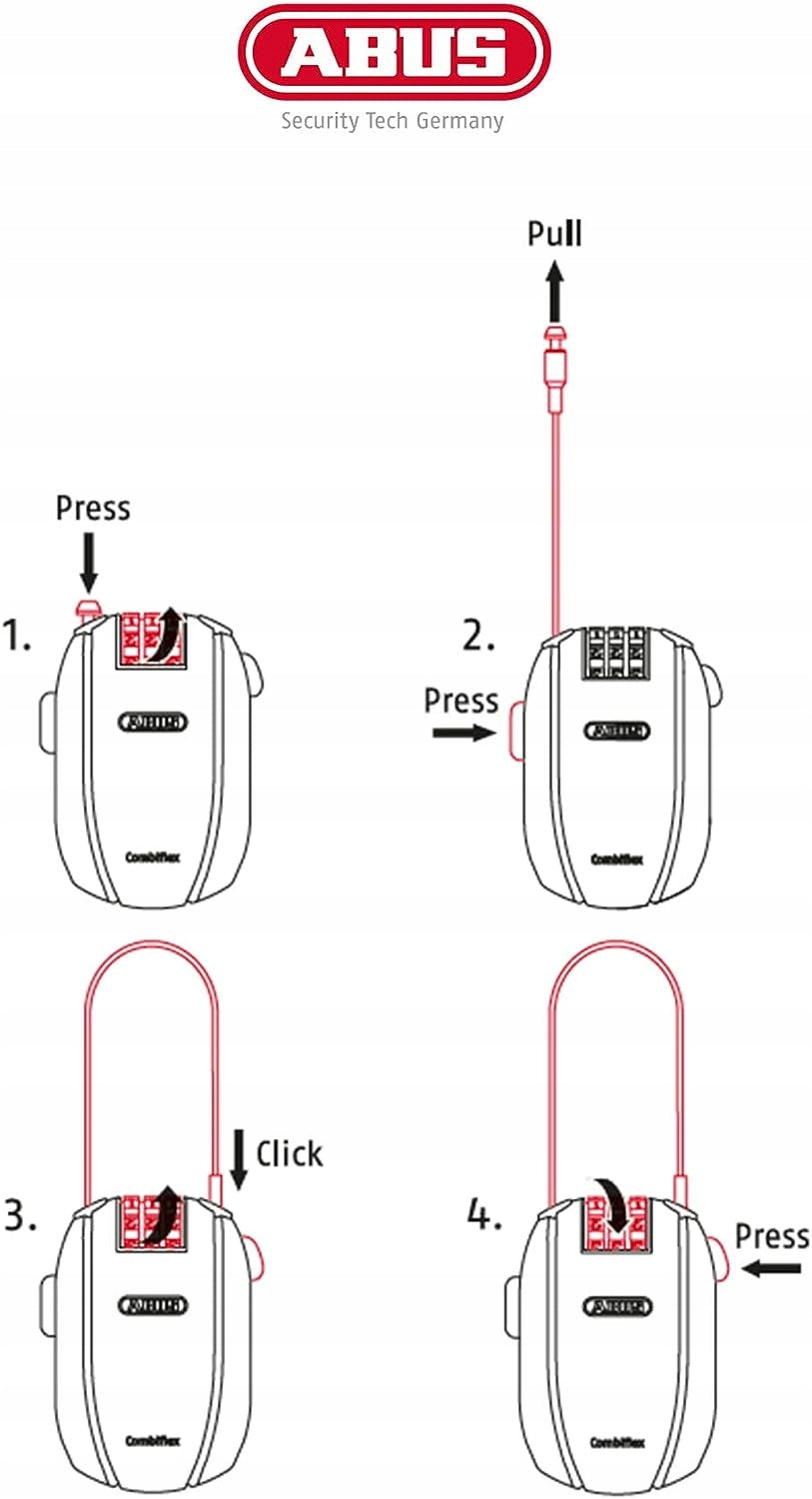 Abus Combiflex STOPOVER Padlock with coiled cable 65 Midnight Blue EAN (GTIN) 4003318954597