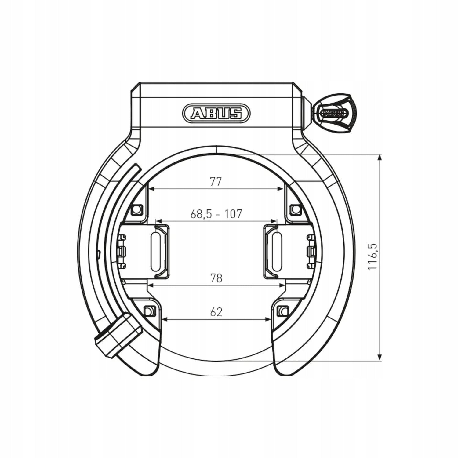 Abus Xplus 6950M ART 2 rear bicycle wheel lock Weight 1000 g