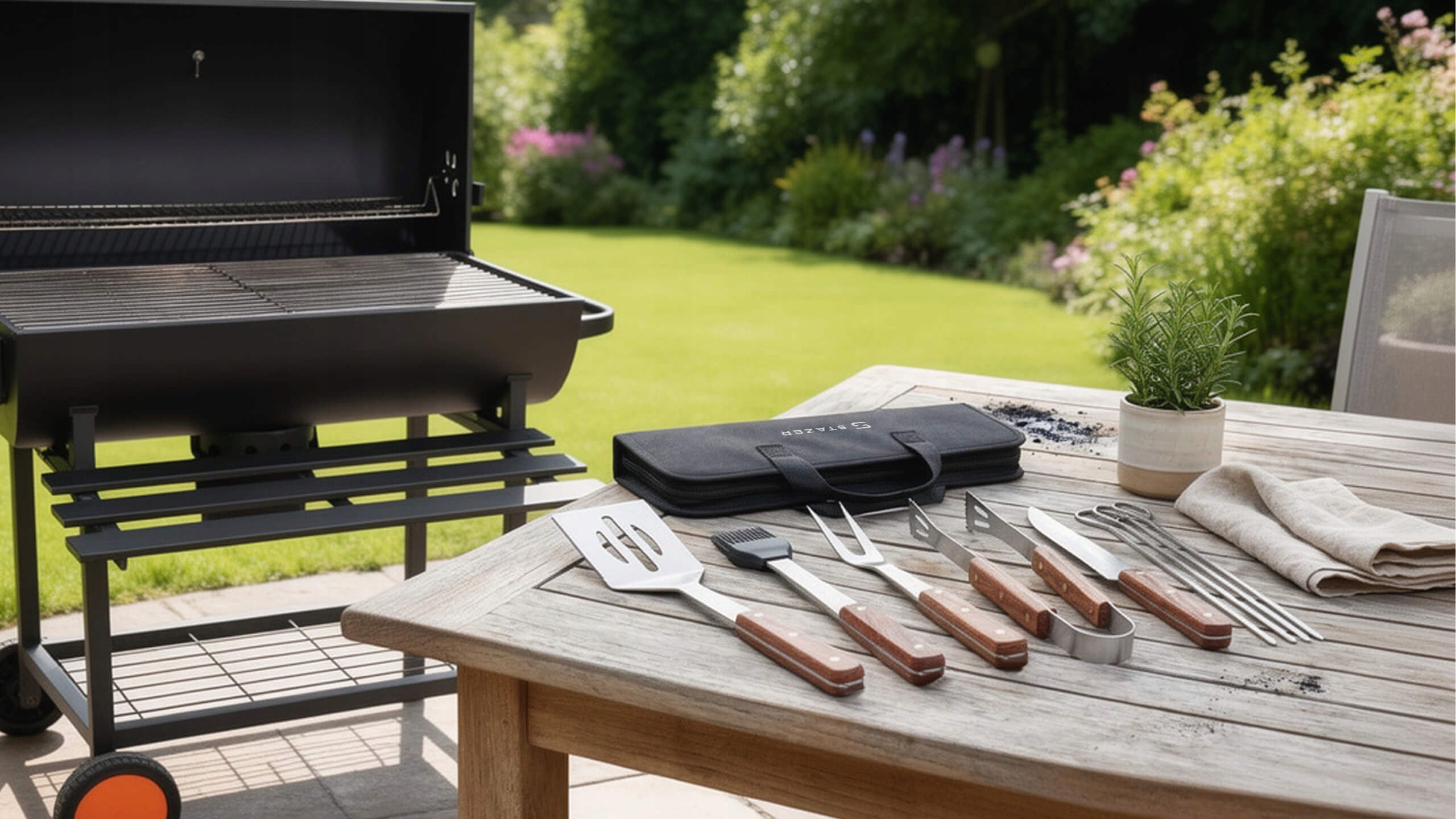 Accessories BBQ Grill Utensils Pliers Spatula Skewers Pouch Manufacturer Mobes