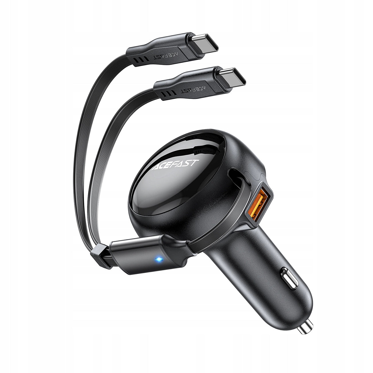Acefast B13 car charger 53W USB-A / 2 USB-C drop-down cables Cable length 0.85 m