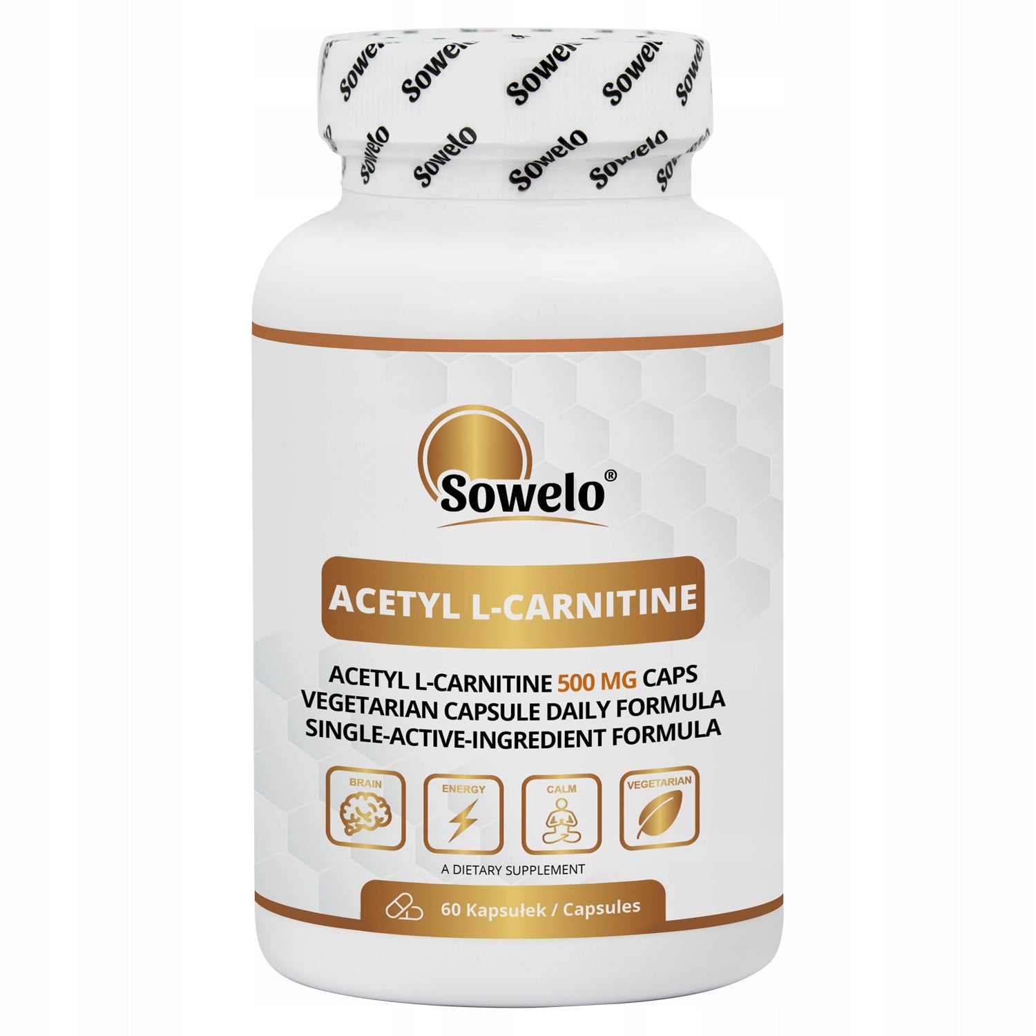 Acetyl L-Carnitine Capsules 500 mg ENERGY METABOLISM CONCENTRATION - Sowelo