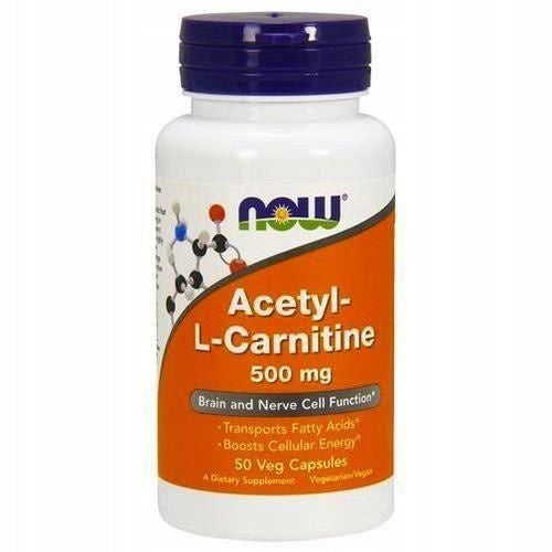 Acetyl L-Carnitine NOW FOODS 500mg 50caps Metabolism Energy Burning Expiration date at least six months from the date of purchase