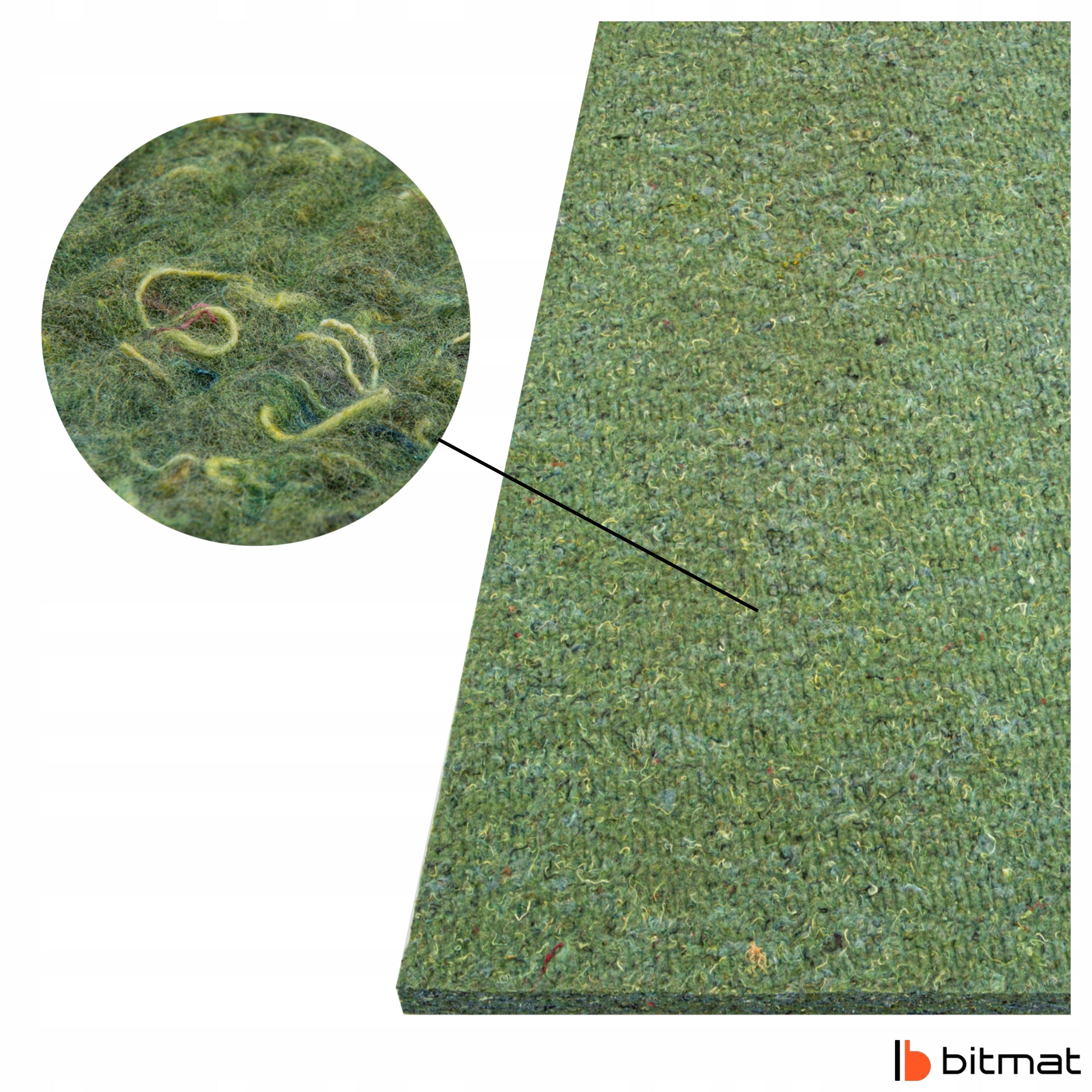 Acoustic felt thick soundproofing mat 30 mm without glue green universal Manufacturer code 50X100CM FILC 30BK gruby filc wygłuszający