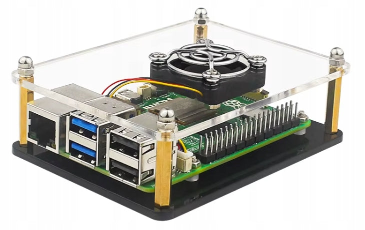 Acrylic Case for Raspberry Pi 5 Stackable Cluster with Fan