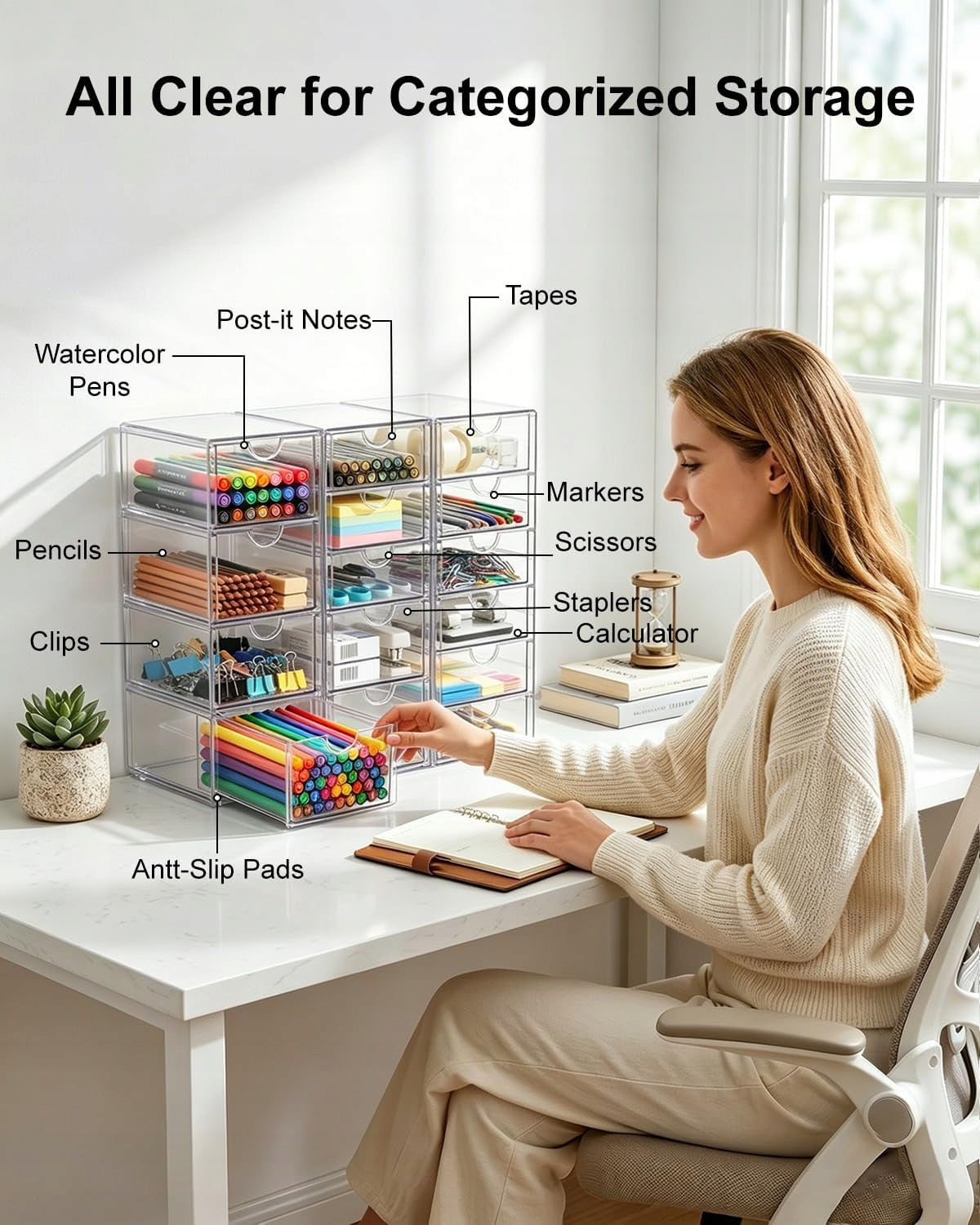 Acrylic Office Organizer – 15 Drawers, Set of 3 | Transparent Organization Manufacturer code 5908107260387