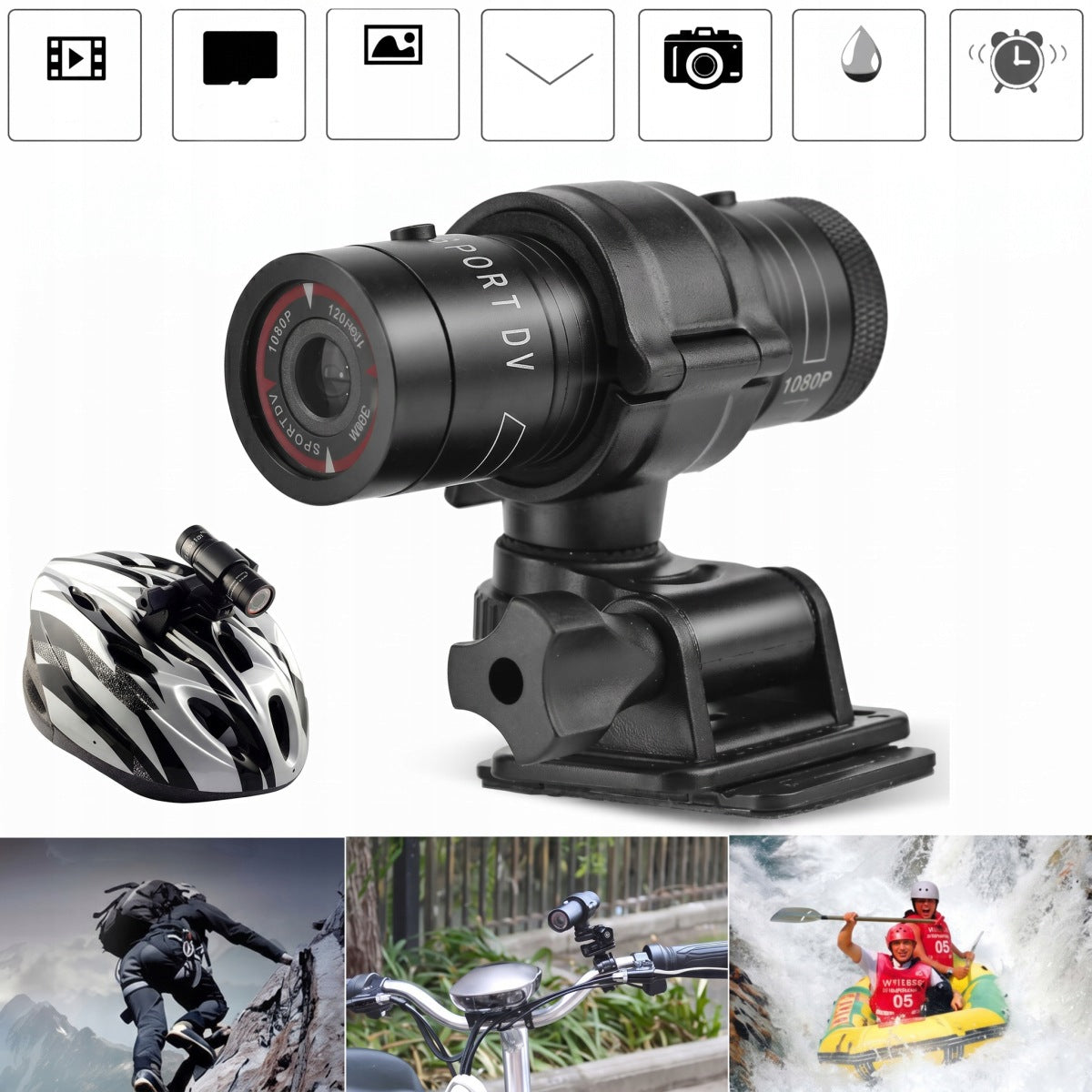 Action Camera With Battery 2.5h 1080p 120° Wide Angle Waterproof Brand no brand