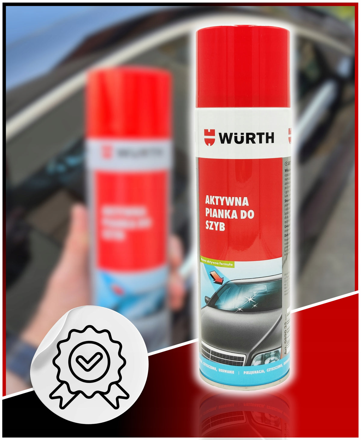 Active Foam for Washing Glass Mirrors WURTH Preparation for Glass Surfaces EAN (GTIN) 5904907490108