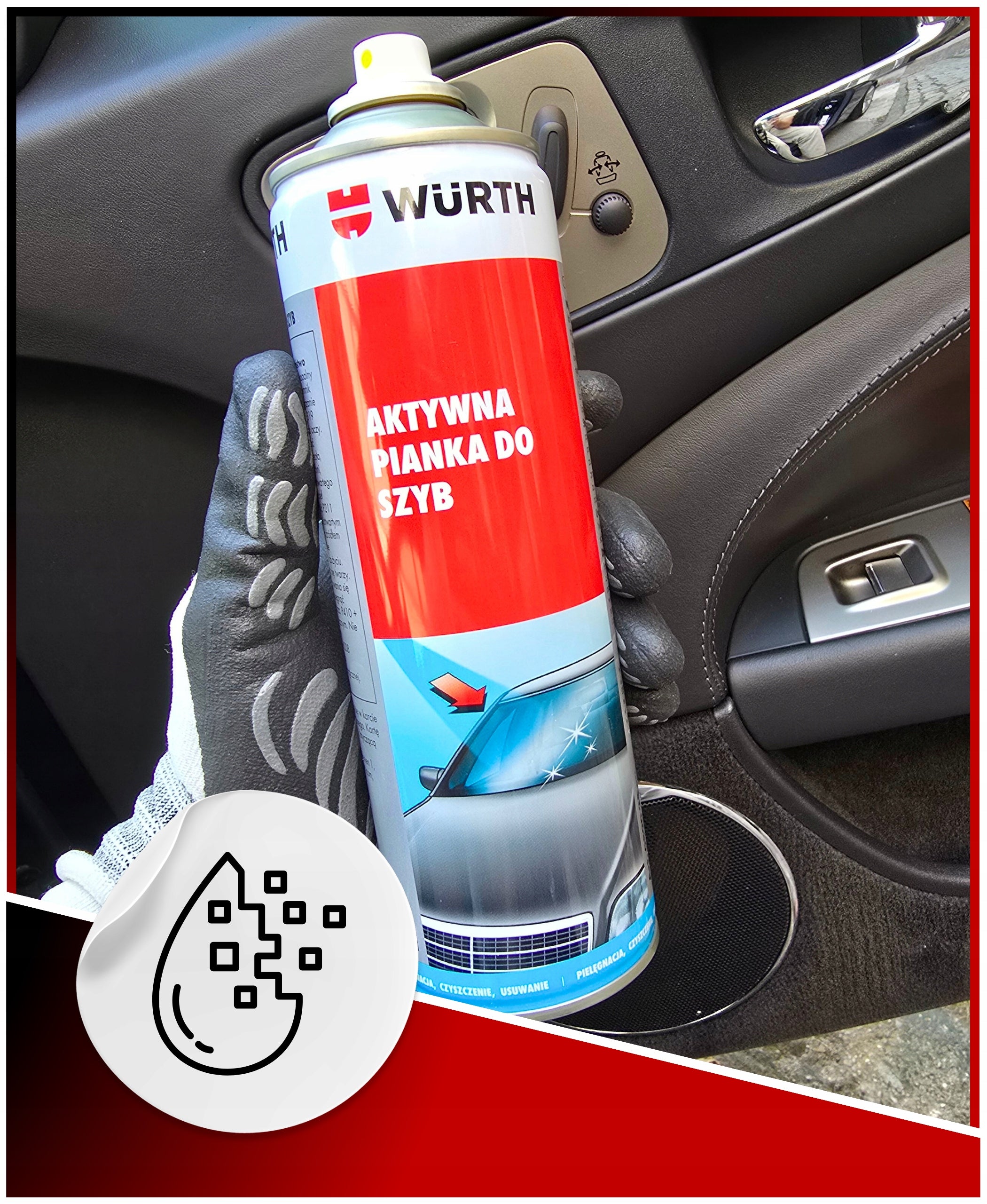 Active Foam for Washing Glass Mirrors WURTH Preparation for Glass Surfaces Manufacturer's catalog number NEW9025