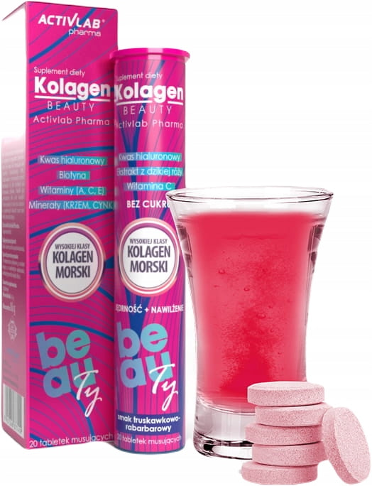 Activlab Collagen Beauty 20t/mus Strawberry Rhubarb