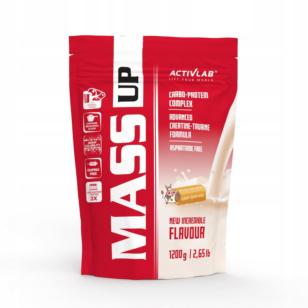 Activlab Gainer Mass Up 1200g fudge flavor Expiration date at least 3 months from the date of purchase