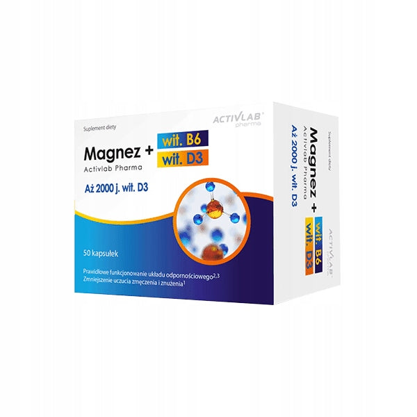 Activlab Magnesium + Vitamin B6 + Vitamin D3 2000 50 capsules