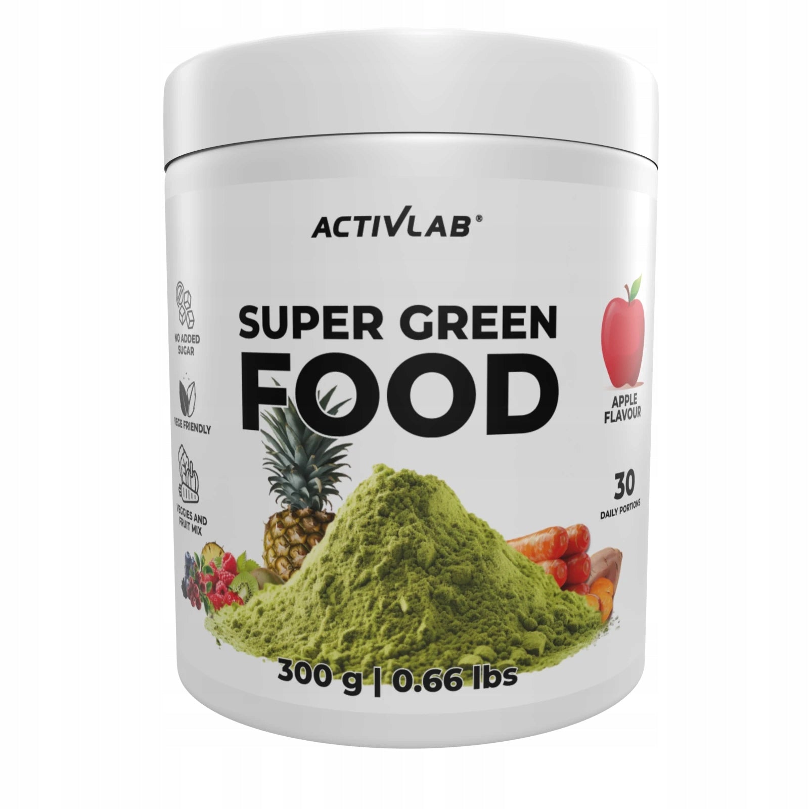 Activlab Super Green Food Apple Powder 300 g without Sugar