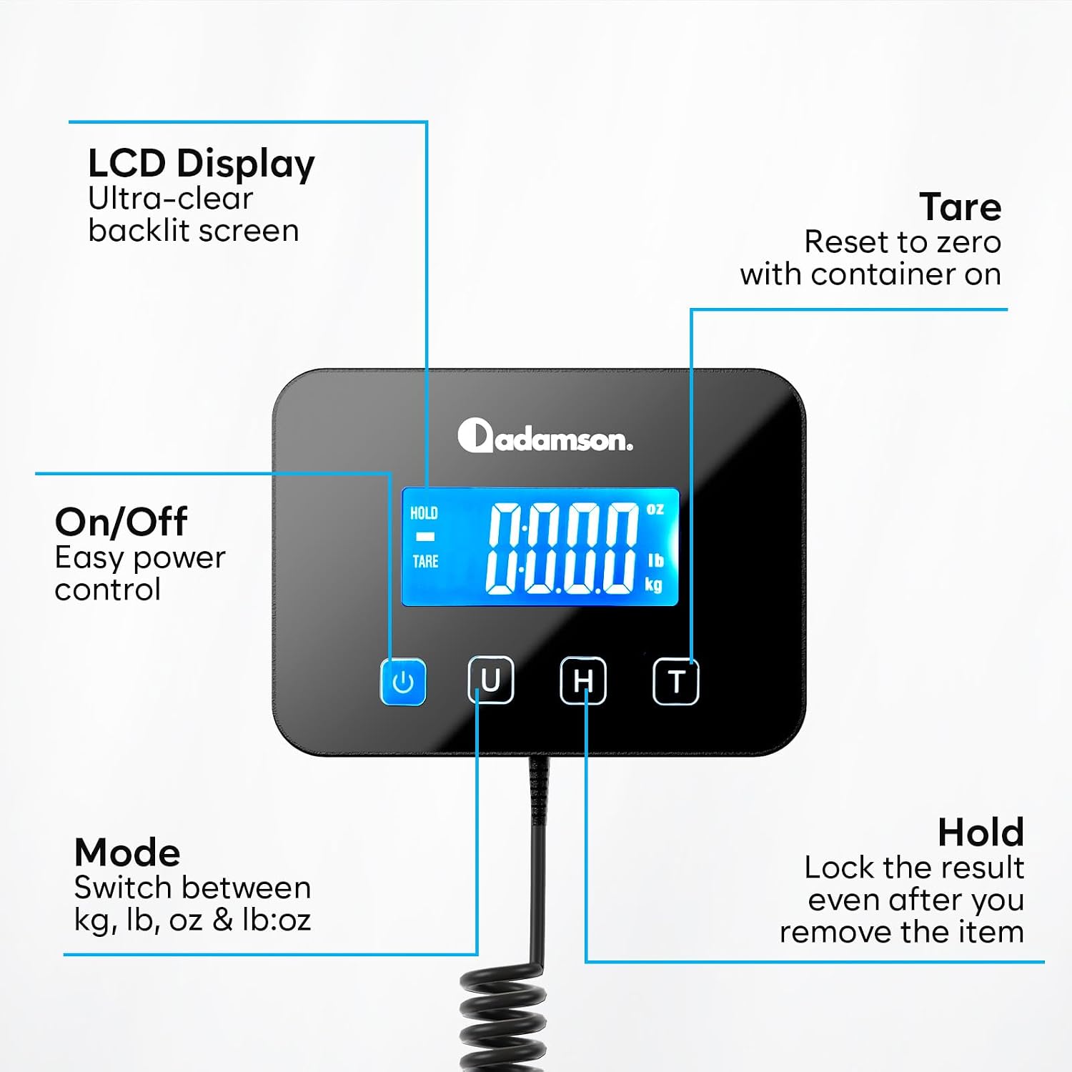 Adamson Platform Scale Shipping 200kg 10g LCD For Home Luggage Packages Brand no brand