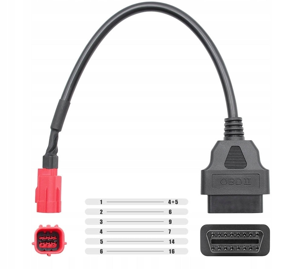 Adapter Cable HONDA 6 pin OBD2 OBDII Manufacturer code Adapter OBD 2 HONDA KTM 6pin 6-pin Motocykla