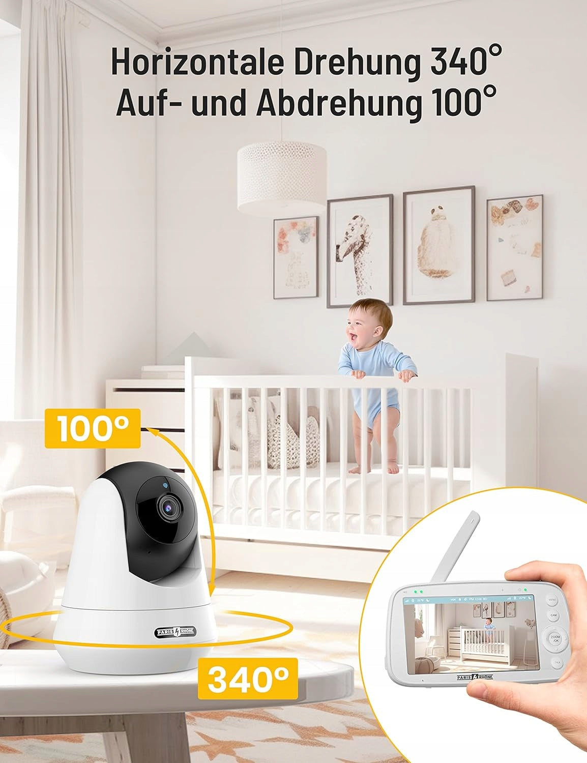 Additional Camera for baby monitor 1080P Full HD PARIS RHONE baby monitor Manufacturer code PE-IH004 DODATKOWA KAMERA do niani