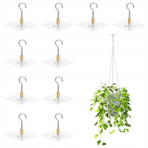 Adhesive Ceiling Hooks 10 Pcs Silver Without Drilling Brand Sztuka