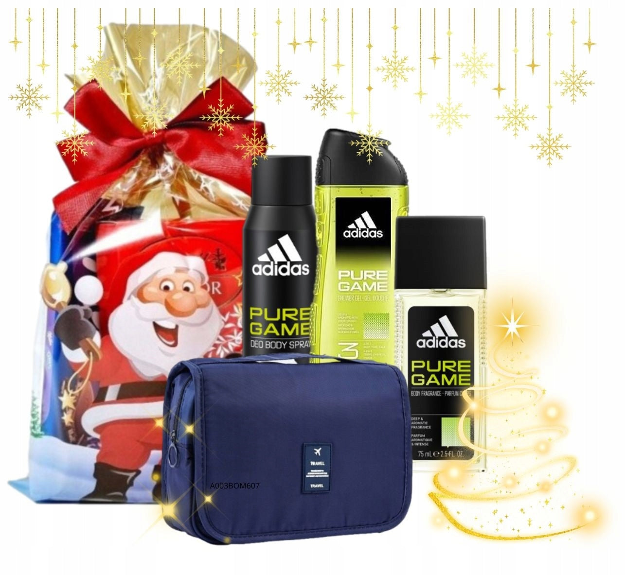 Adidas Pure Game Cosmetics Set with 4in1 Cosmetic Bag for Christmas Gift